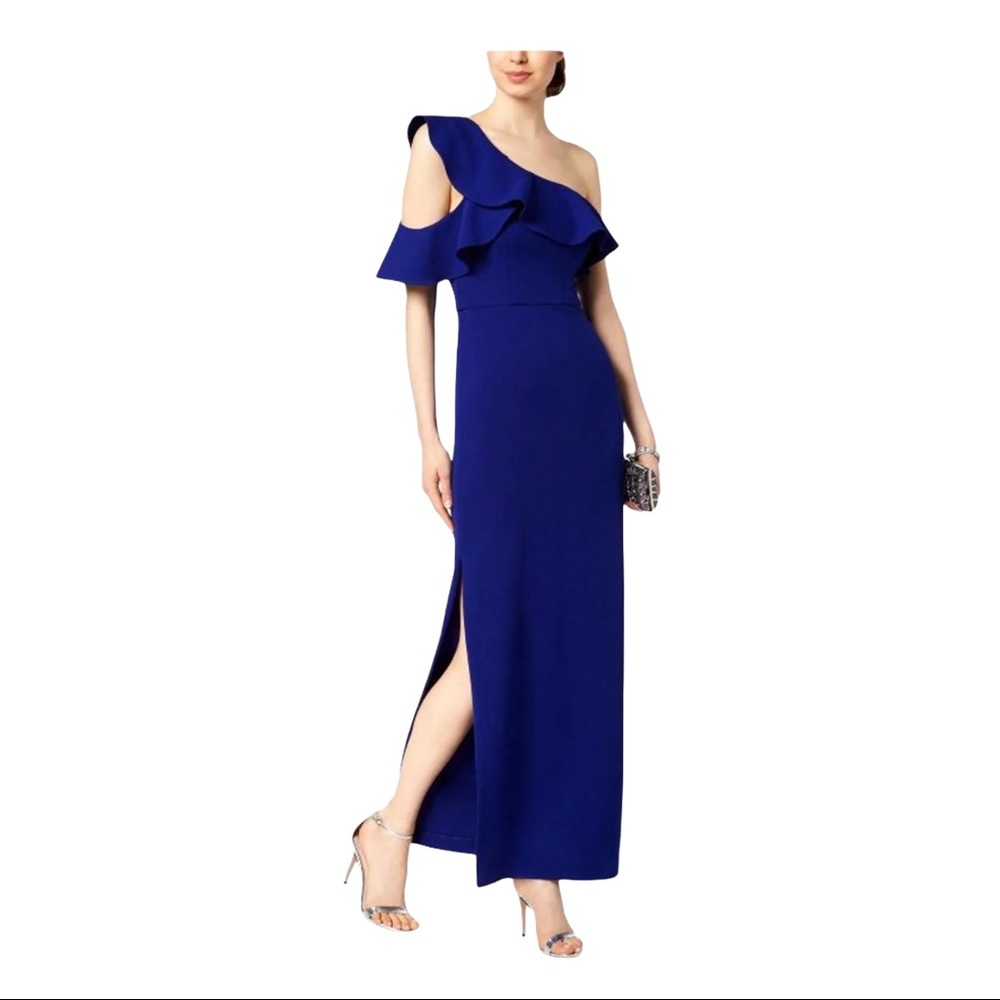 Betsy & Adam One Shoulder Formal Gown NWT
